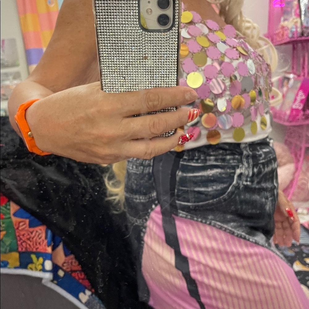 Pink and silver Sequin Top - Picture 4 of 4